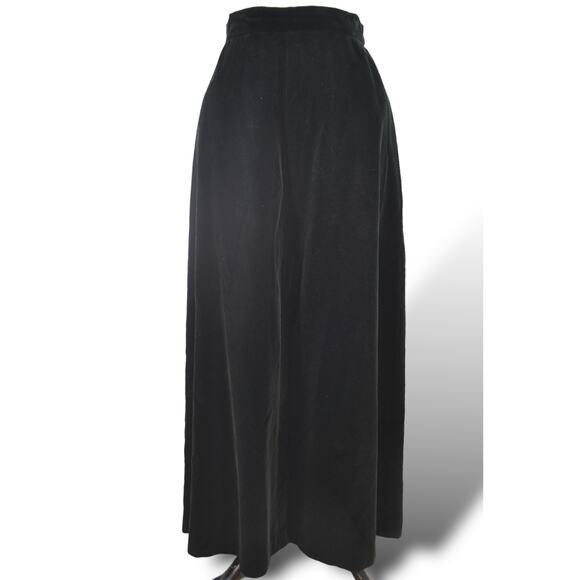 John Meyer Vintage Black Velvet Maxi WhimsiGoth Long Full Festive Retro Skirt 12 - Picture 4 of 10